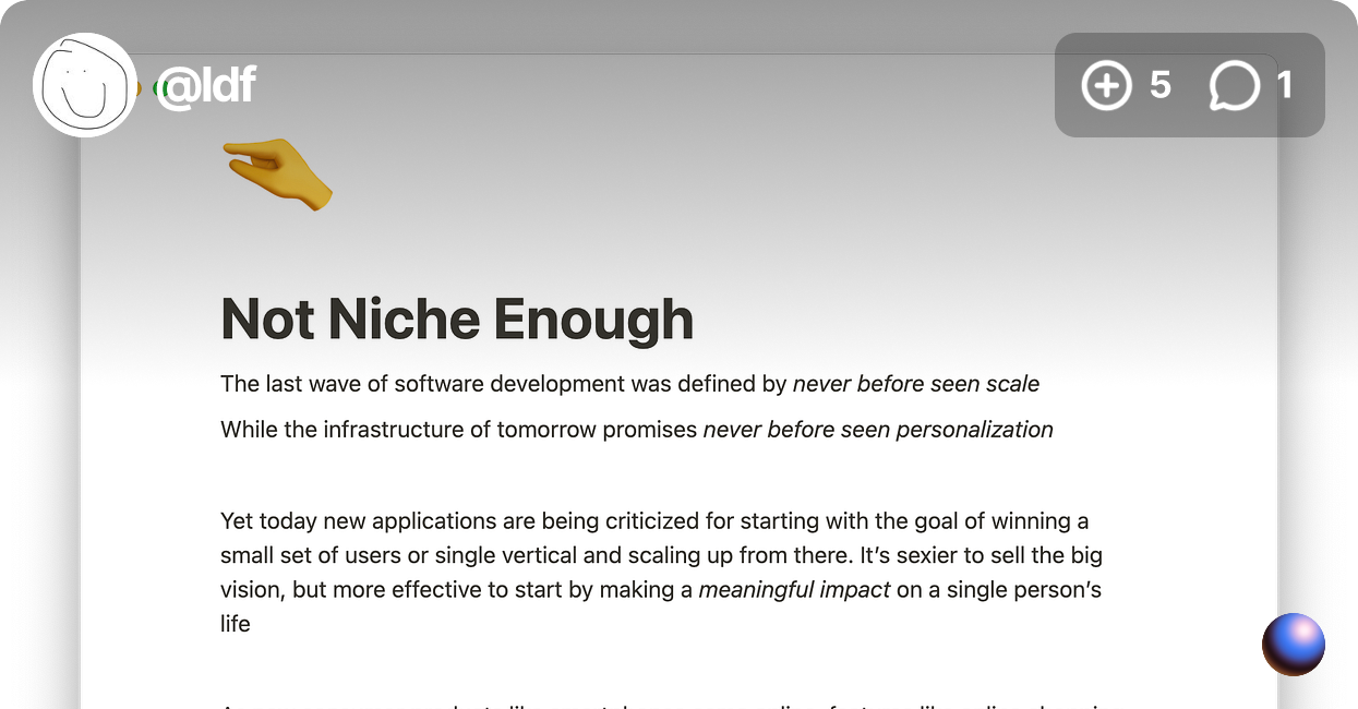 Not Niche Enough