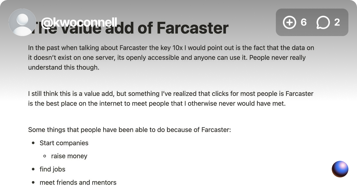 The value add of Farcaster